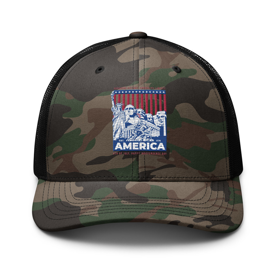 AMERICA (2) Camouflage Trucker Hat