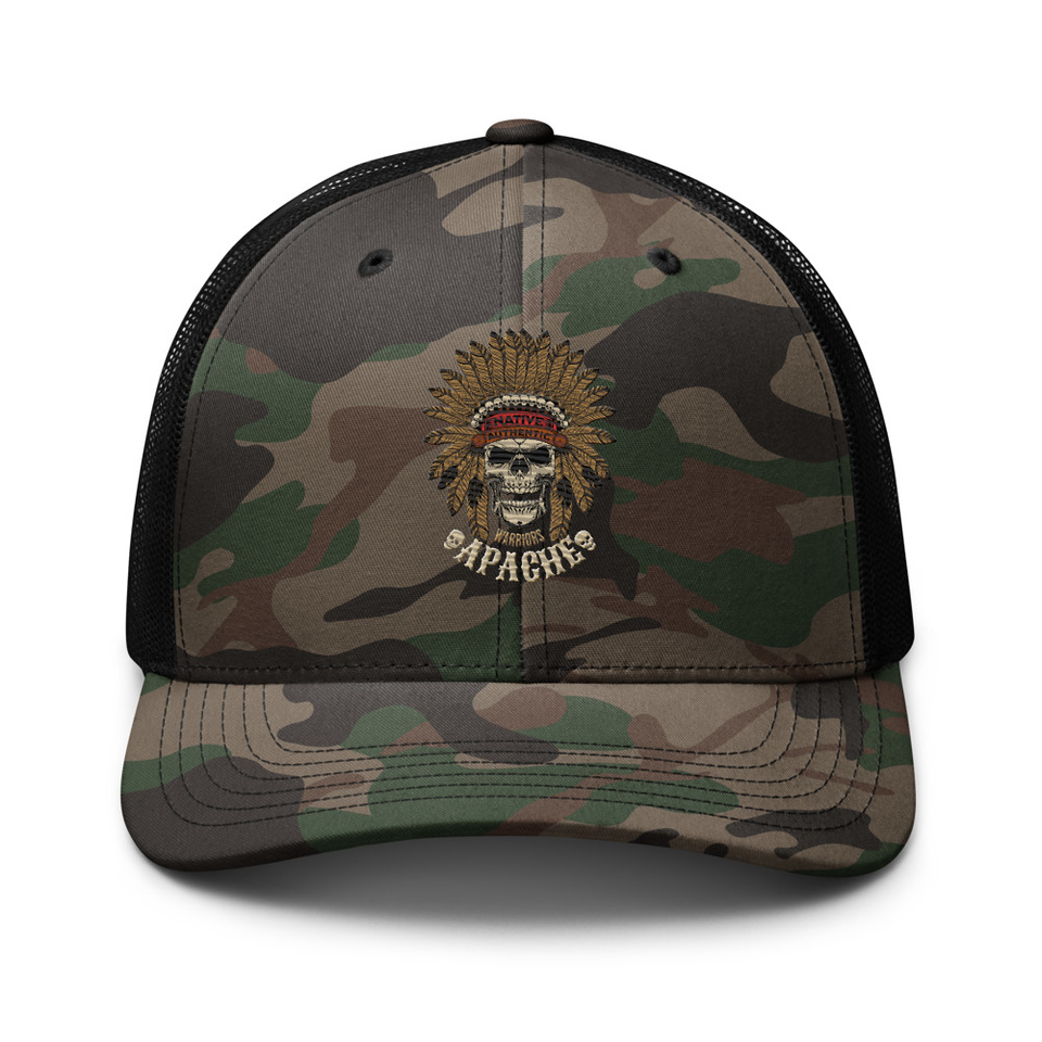 Apache Warriors - Indian Skull Camouflage Trucker Hat