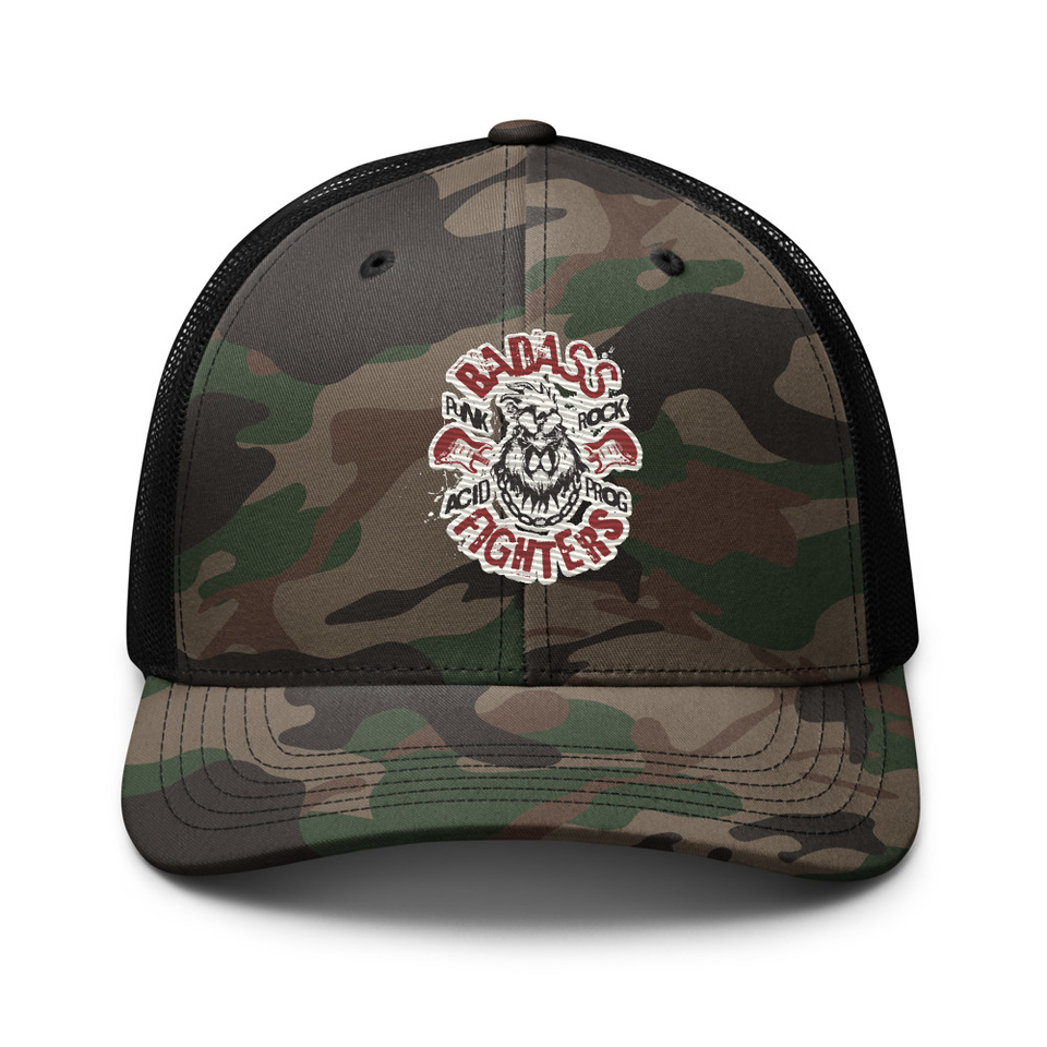Badass Fighters Camouflage Trucker Hat
