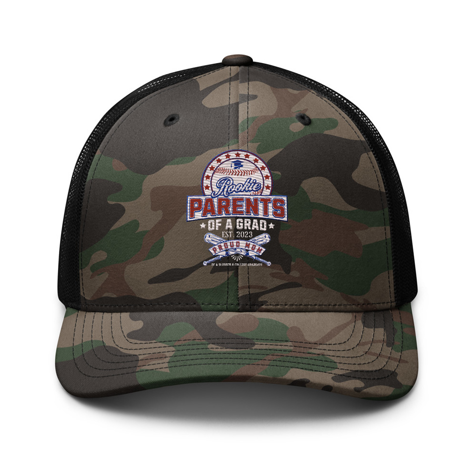 Baseball Mom Of A Graduate Camouflage Trucker Hat