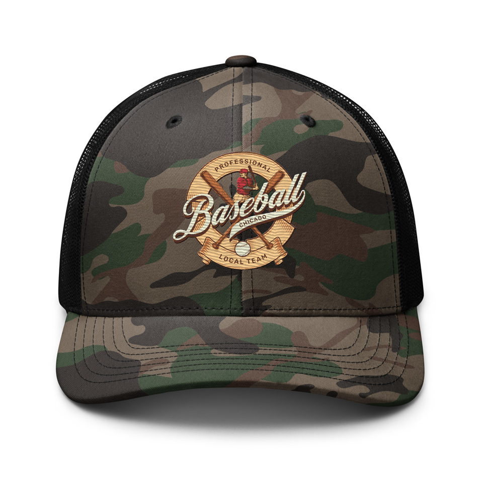 Baseball Team - College Sports Camouflage Trucker Hat
