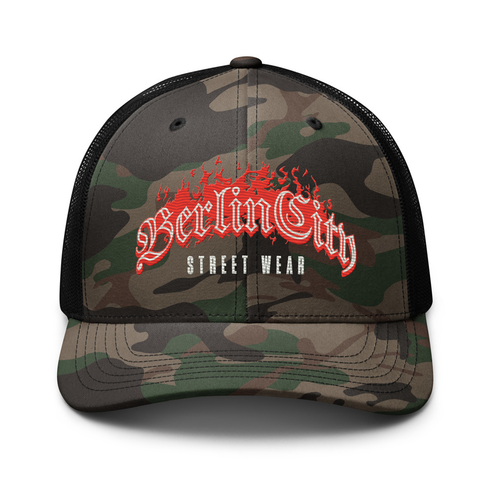 Berlin City Streetwear - Fire Camouflage Trucker Hat