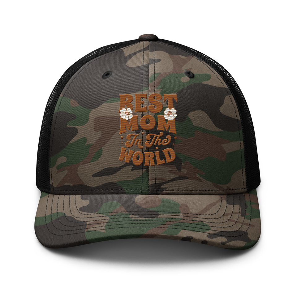 Best Mom in the World - Flowers Camouflage Trucker Hat