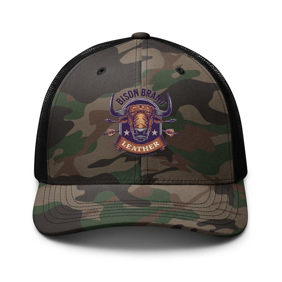 Bison Brand Leather - Animal Camouflage Trucker Hat
