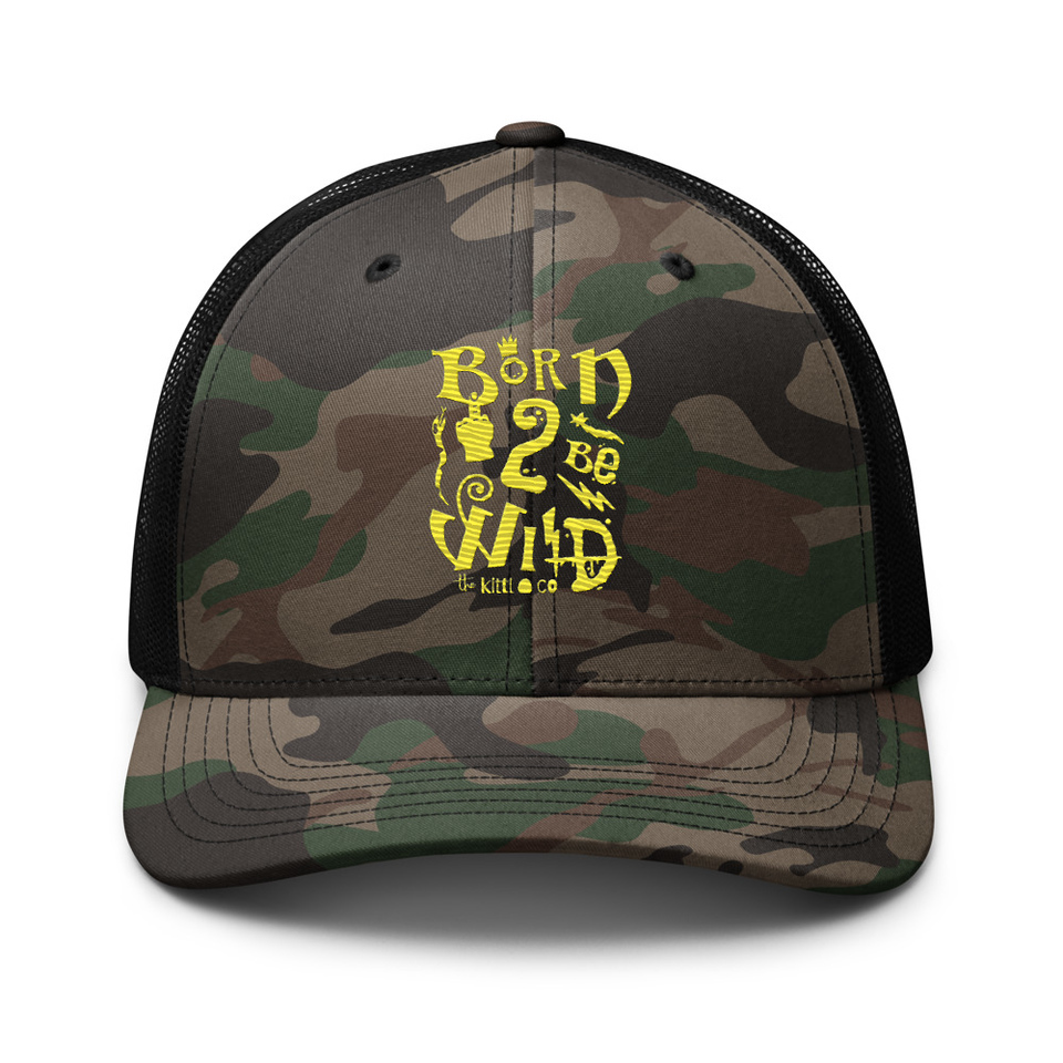 Born 2 Be Wild Camouflage Trucker Hat