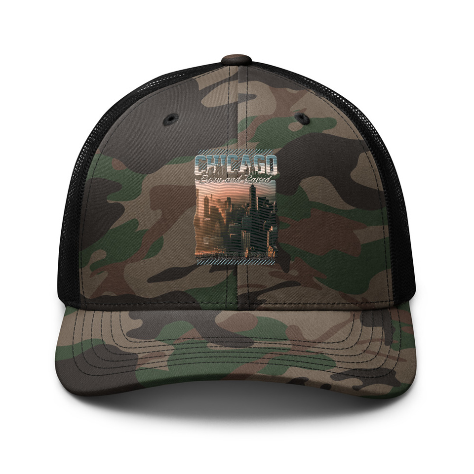 Born and Raised Camouflage Trucker Hat