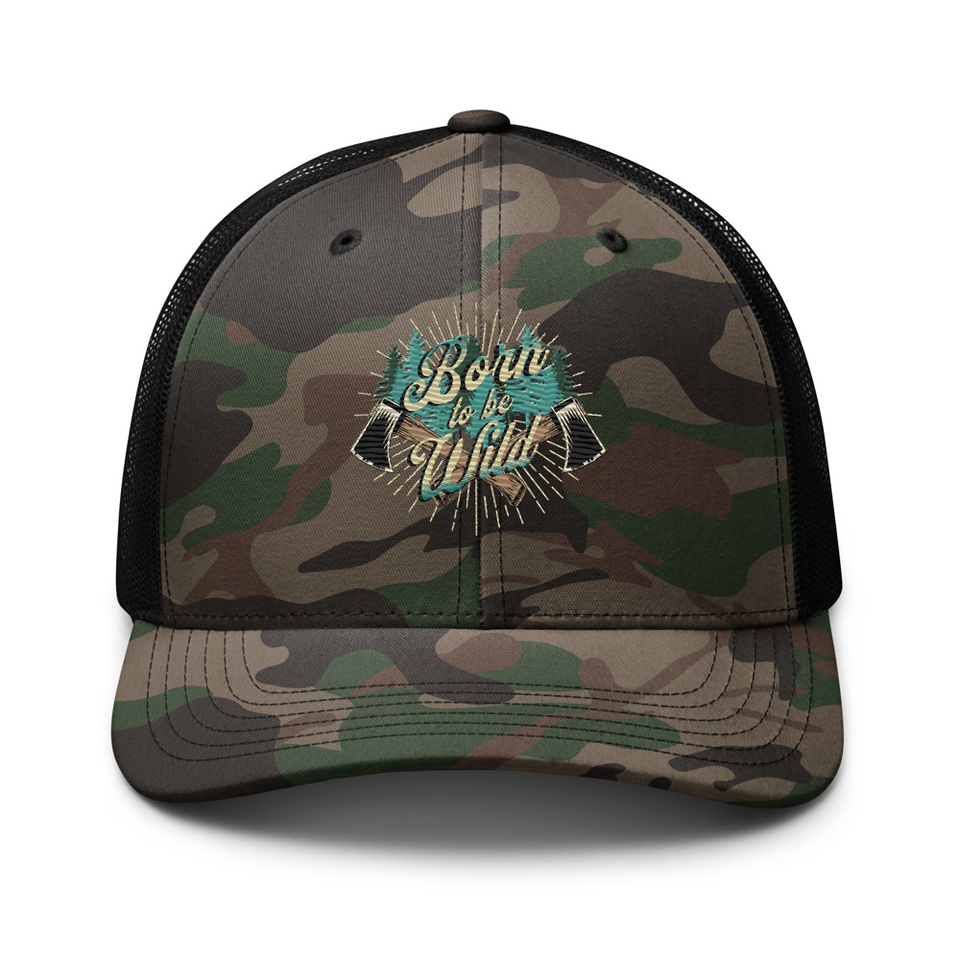 Born to be Wild (2) Camouflage Trucker Hat