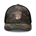 Bowling Championship - Retro Athlectic Sports Camouflage Trucker Hat