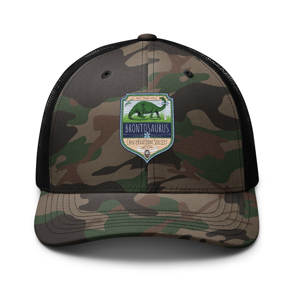 Brontosaurus Conservation Society Camouflage Trucker Hat