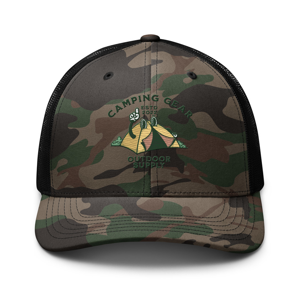 Camping Gear Camouflage Trucker Hat