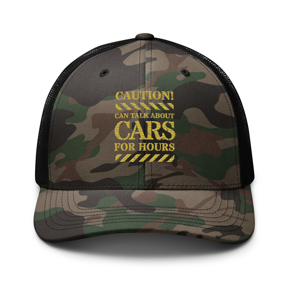 Caution Signs - Yellow Traffic Sign Camouflage Trucker Hat