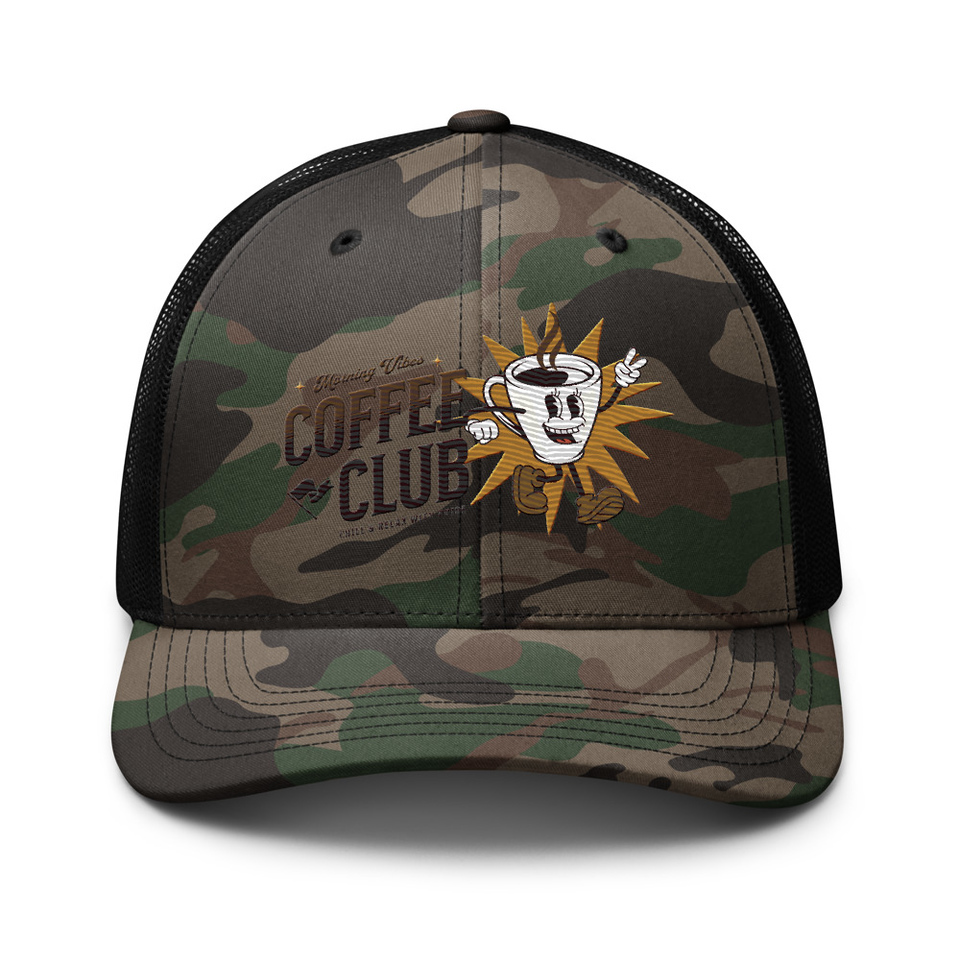 Coffee Club Camouflage Trucker Hat