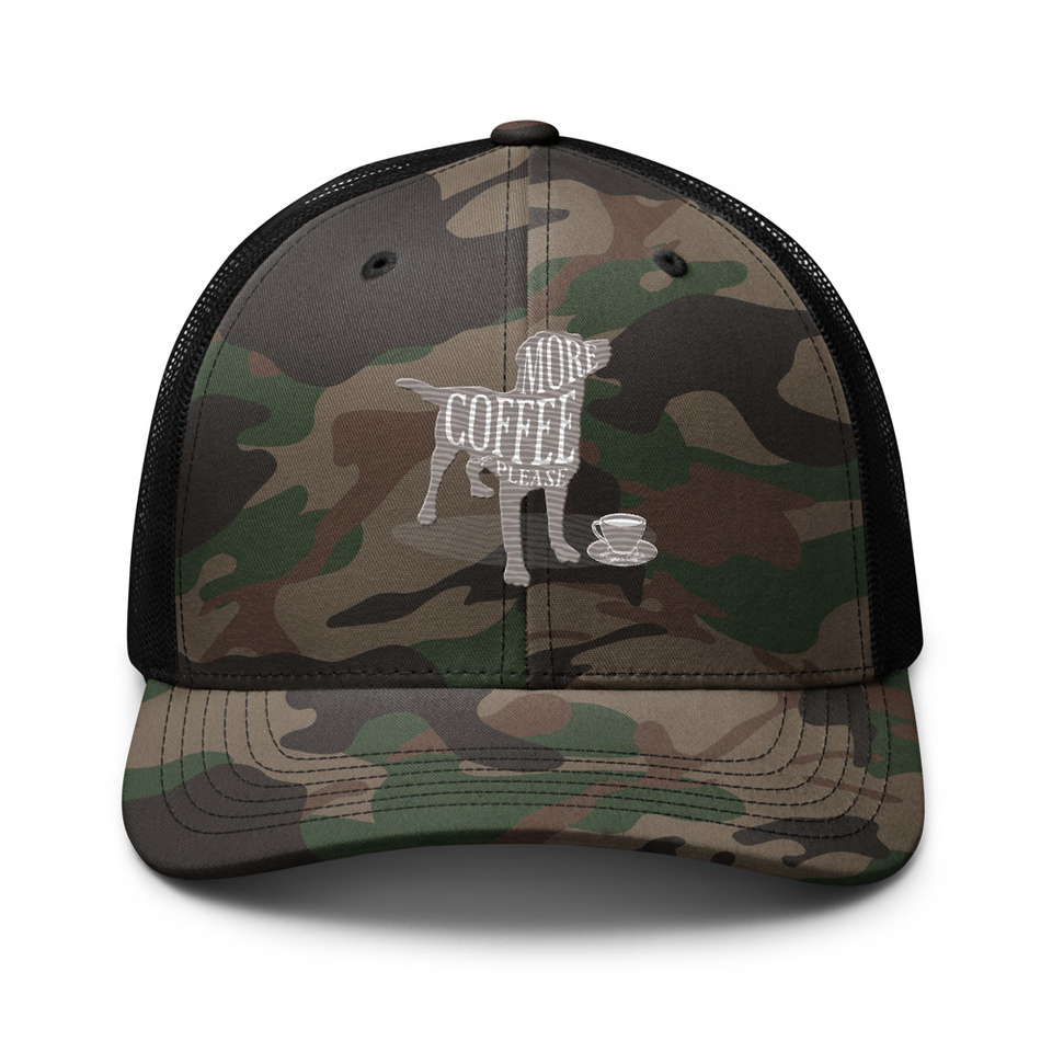 Coffee Dog Camouflage Trucker Hat