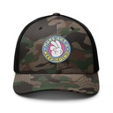 Colorful Fun Retro Style Badge Camouflage Trucker Hat