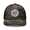 Colorful Fun Retro Style Coffee Quote Camouflage Trucker Hat