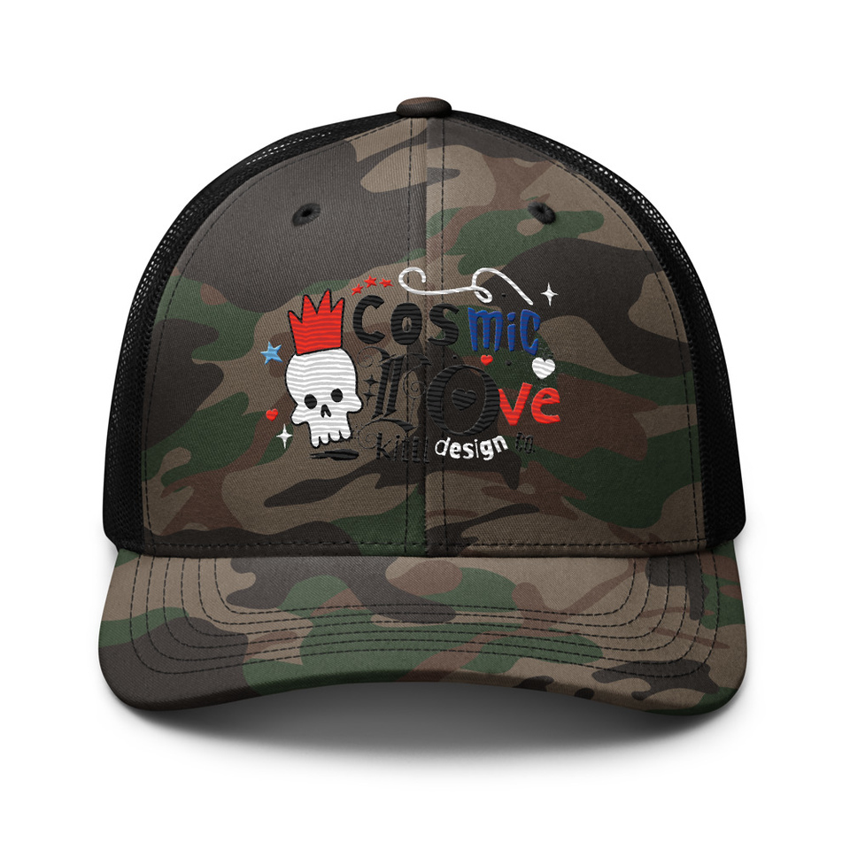 Cosmic Love Camouflage Trucker Hat