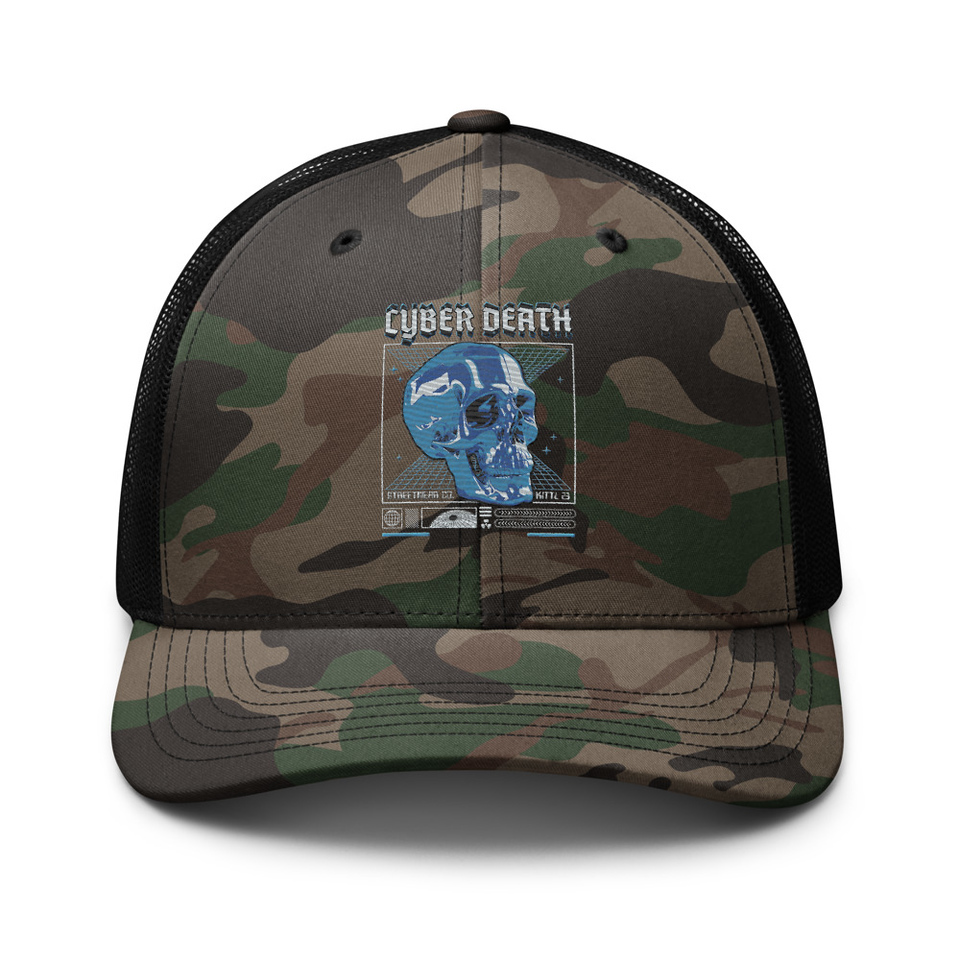 Cyber Death - Skull Camouflage Trucker Hat