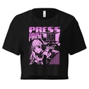 'Press Pause' Anime Gaming Women's Crop Top