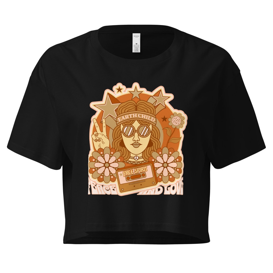 60s tee design Women's Crop Top