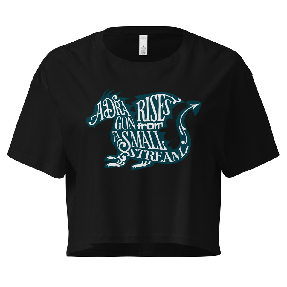 A Dragon Rises - Typographic Lettering Women's Crop Top