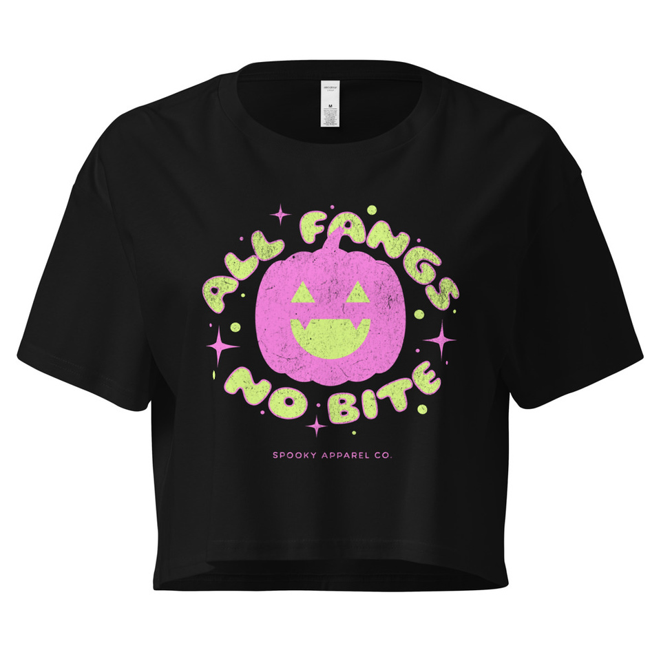 All Fangs No Bite - Halloween Women's Crop Top