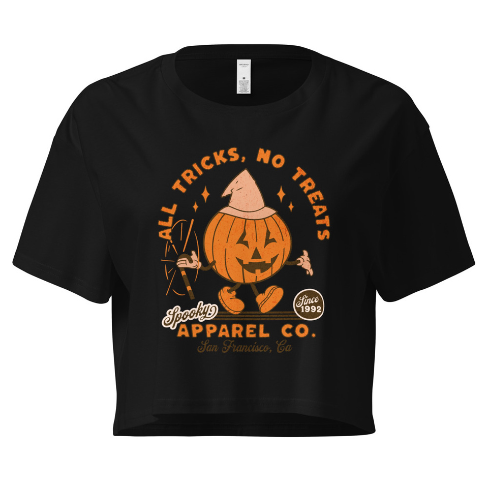 All Tricks No Treats - Pumpkin Mascot Women's Crop Top