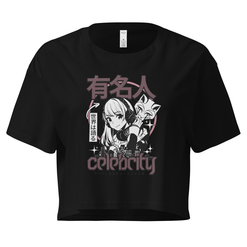 Anime Celebrity Girl - Japanese Cyber Streetwear Women's Crop Top