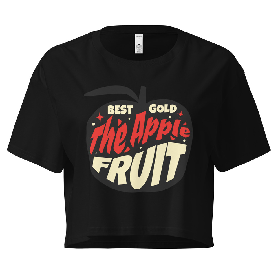 Apple Fruit - Typographic Lettering Women's Crop Top