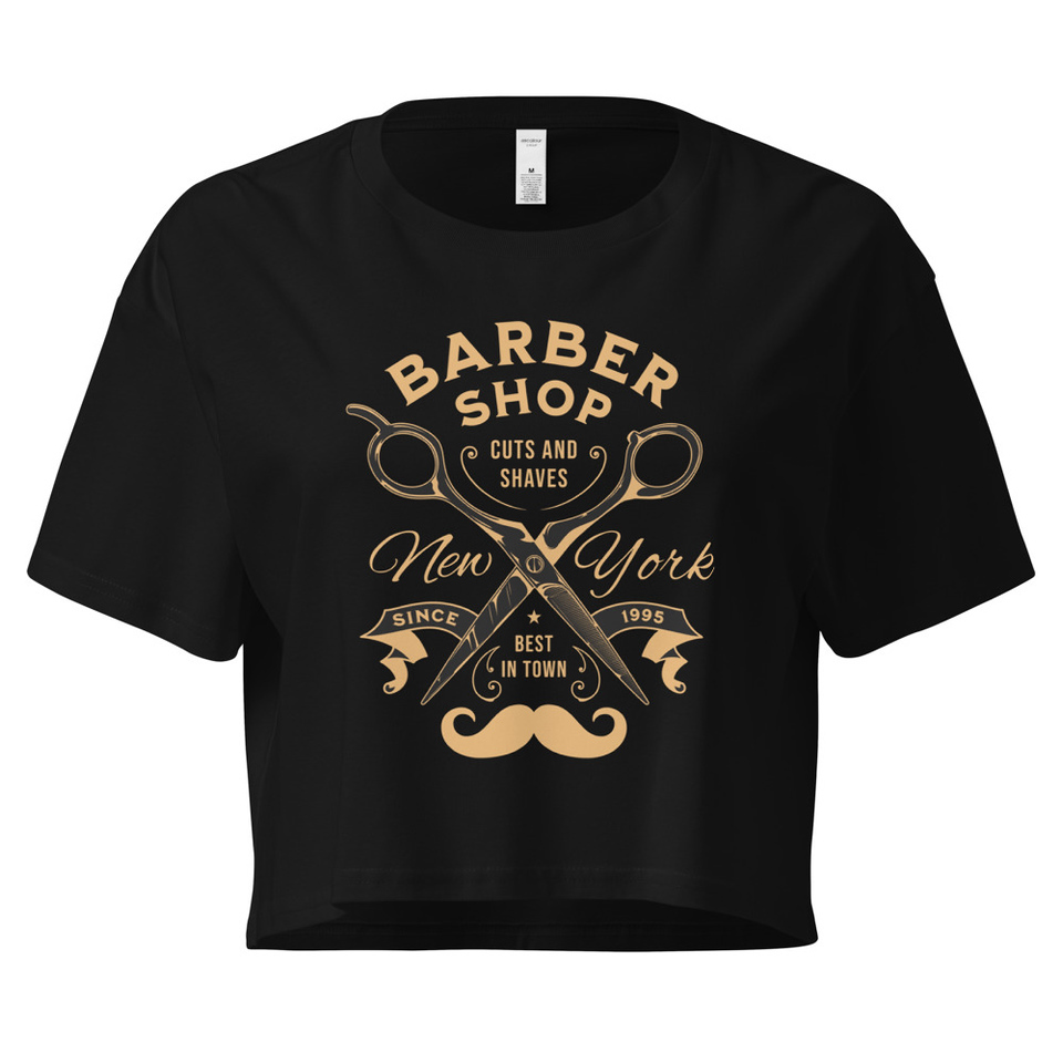Barber Shop Cuts & Shaves - Scissor Women's Crop Top