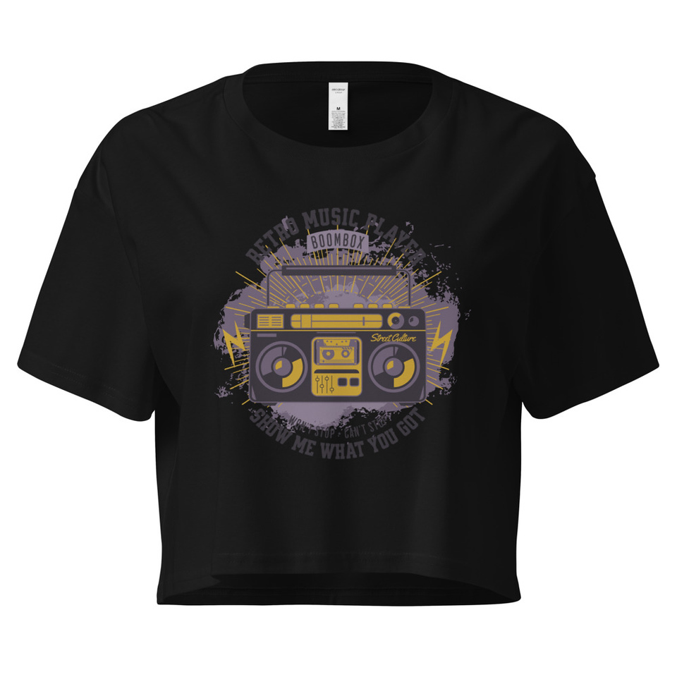 Boombox Music Player - Retro Women's Crop Top