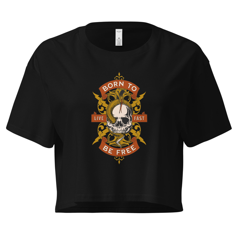 Born To Be Free - Skull Women's Crop Top