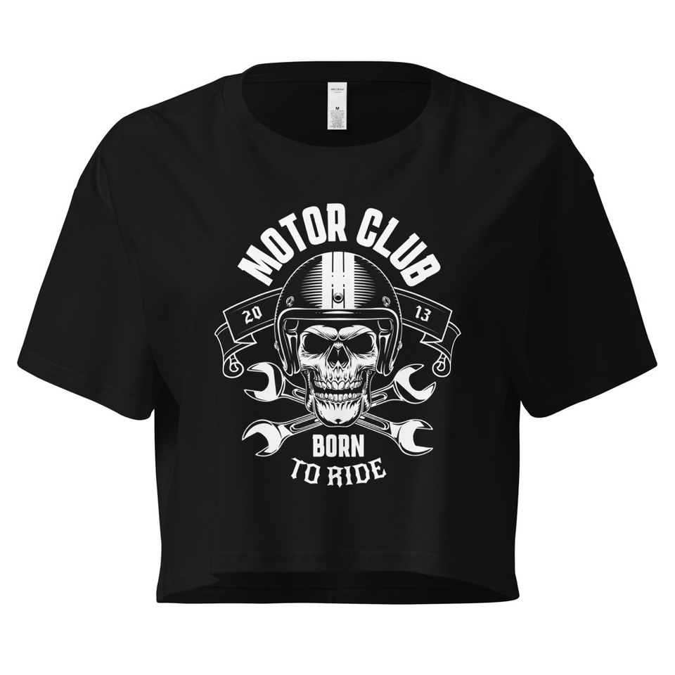 Born to Ride - Biker Club Skull  Women's Crop Top