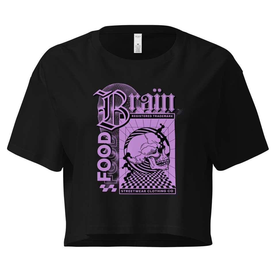 Brain Food - Y2K Skull Streetwear Women's Crop Top