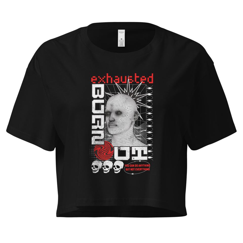 Burn Out - Futuristic 3D Head Women's Crop Top
