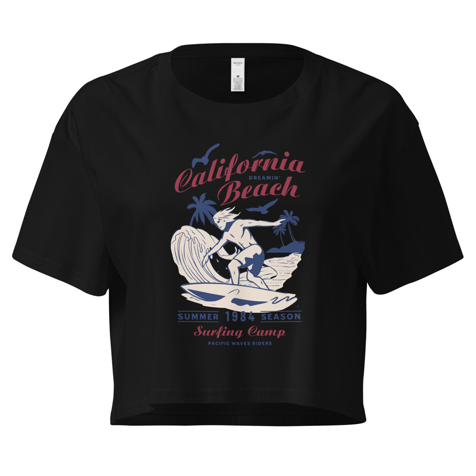 California Beach Surfing Women's Crop Top