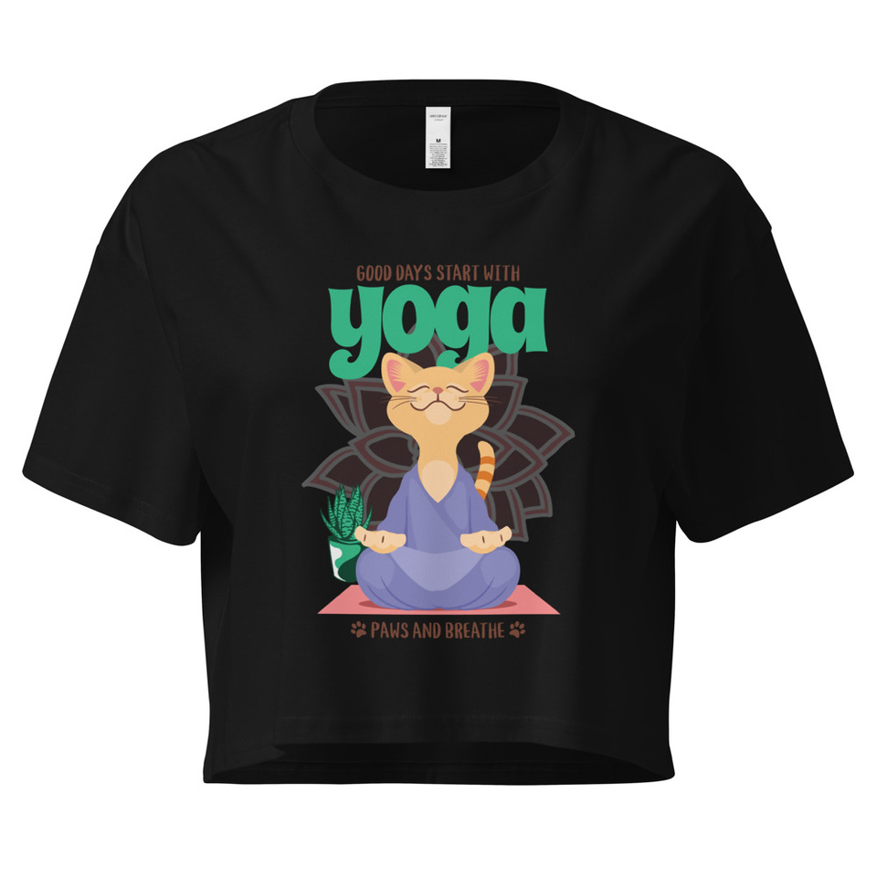 Cat Yoga - Cute Meditation Women's Crop Top