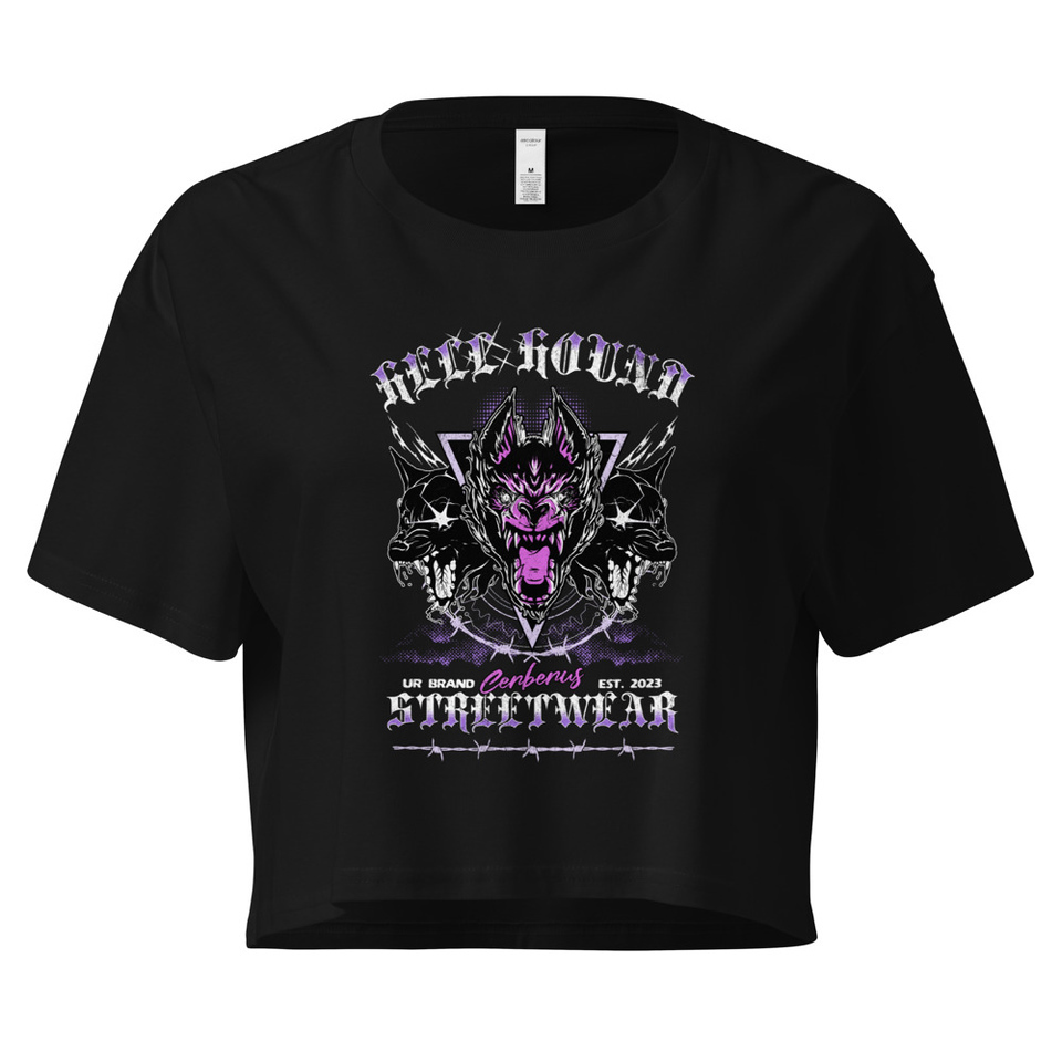 Cerberus Hell Hound Streetwear - Dark Aesthetic Women's Crop Top