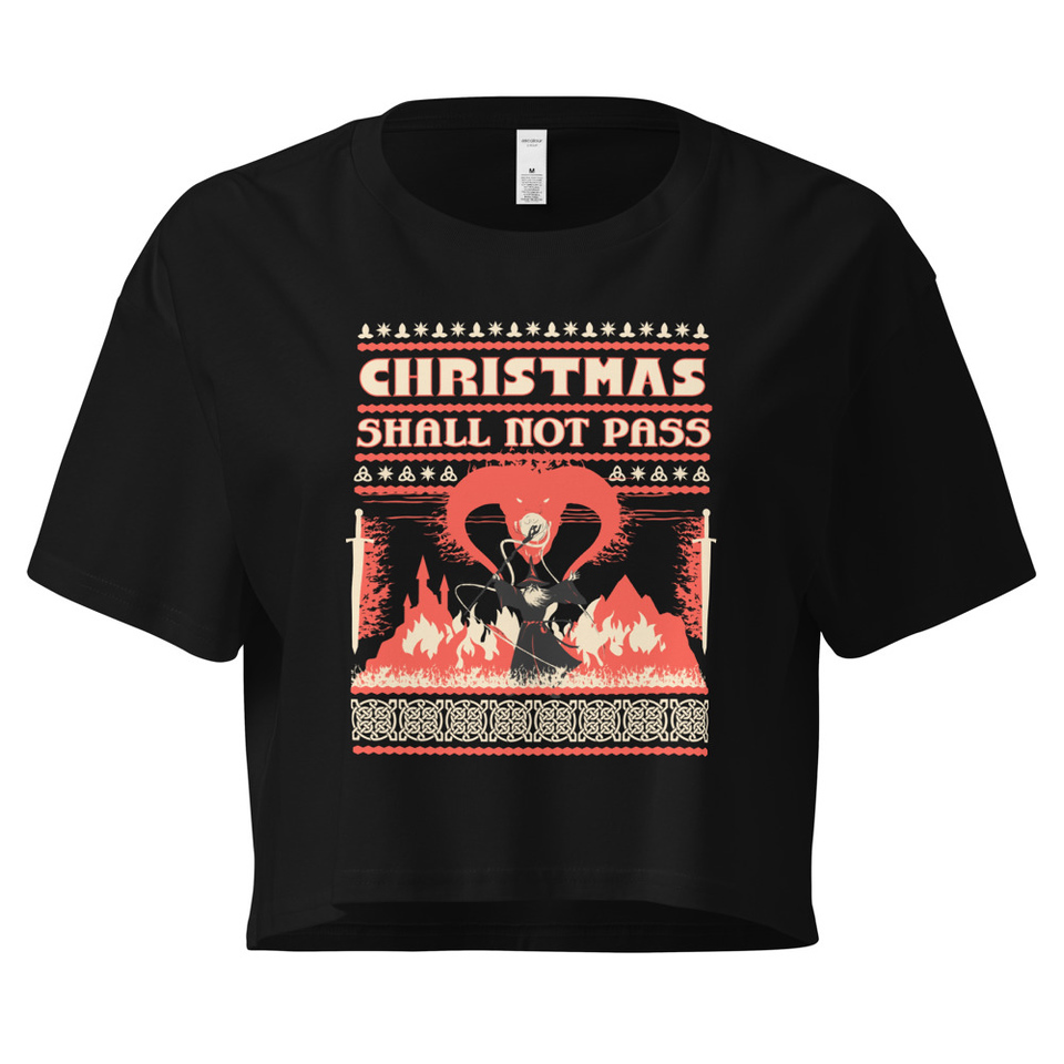 Christmas Shall Not Pass - Flaming Wizard Women's Crop Top