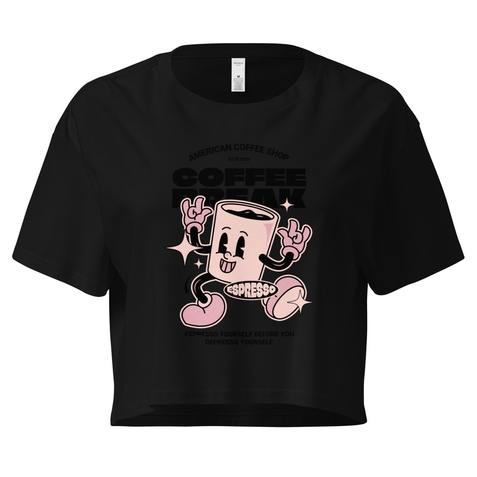 Coffee Break Mascot Women's Crop Top