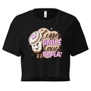 Coffee is Happiness - Retro Cartoon Mascot Women's Crop Top