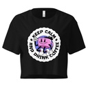 Colorful Fun Retro Style Coffee Quote Women's Crop Top