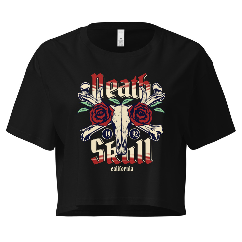 Death Skull - Flower Women's Crop Top
