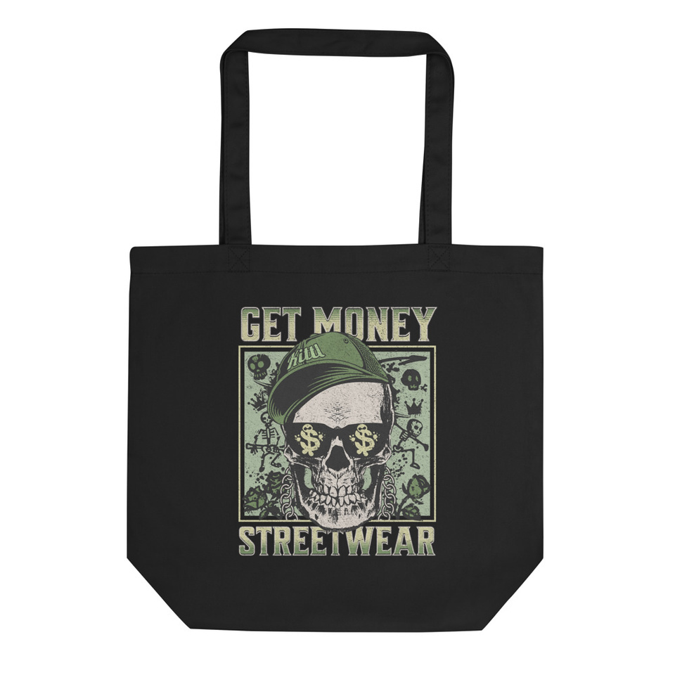Get Money Streetwear - Skull Graffiti Eco Tote Bag