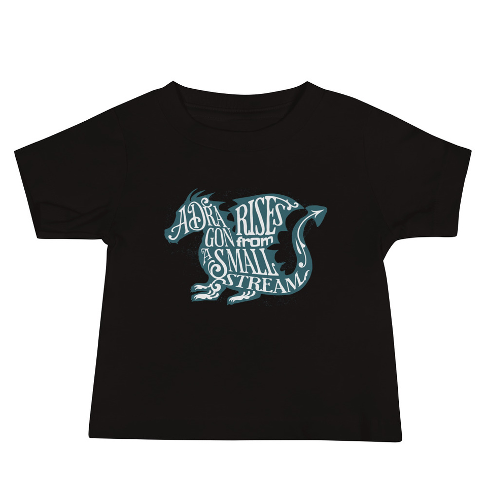 A Dragon Rises - Typographic Lettering Baby Staple Tee