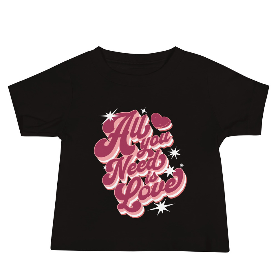 All You Need is Love - Retro Valentines Day Baby Staple Tee