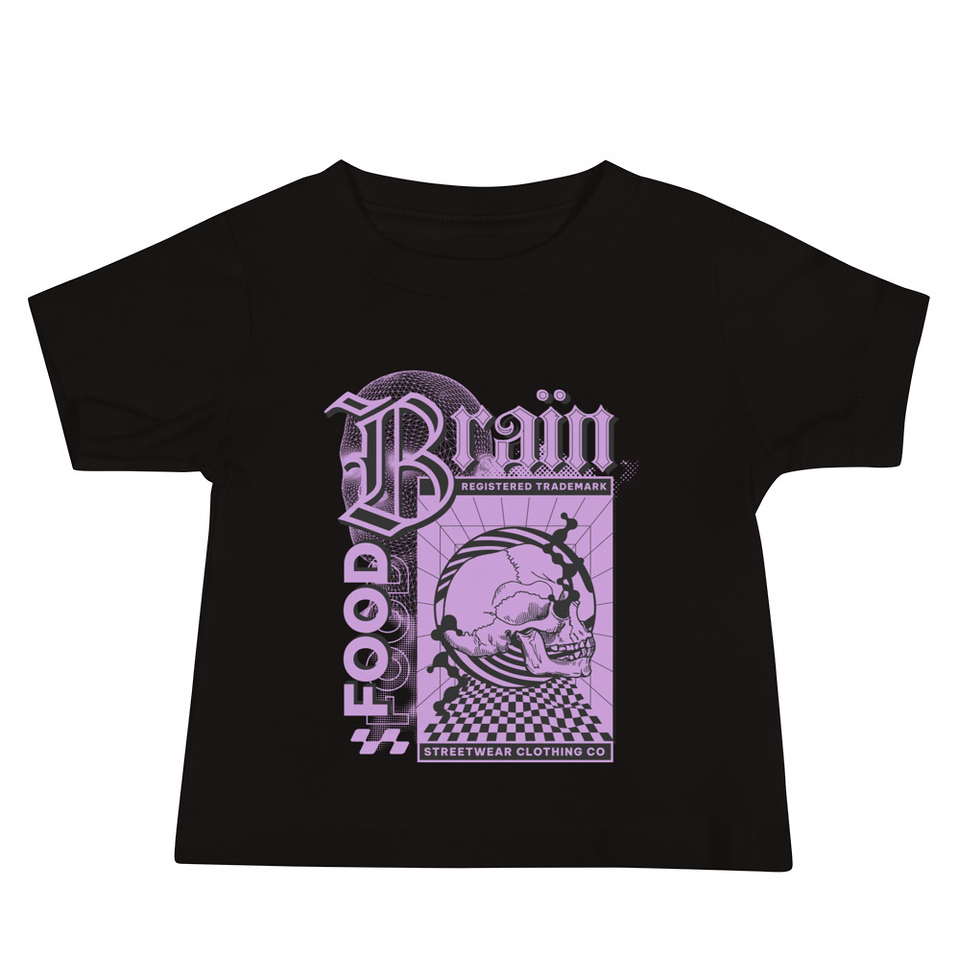 Brain Food - Y2K Skull Streetwear Baby Staple Tee