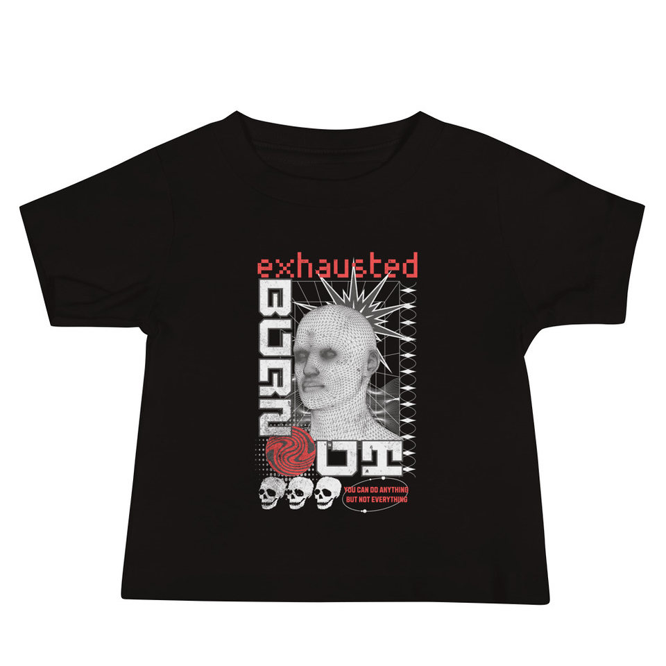 Burn Out - Futuristic 3D Head Baby Staple Tee
