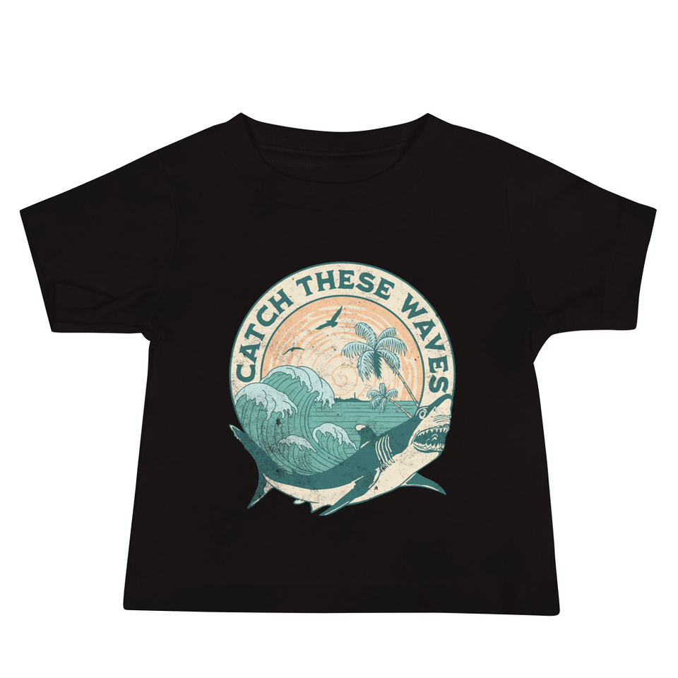 Catch These Waves Shark  Baby Staple Tee
