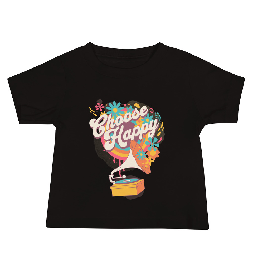 Choose Happy - Retro Music Baby Staple Tee