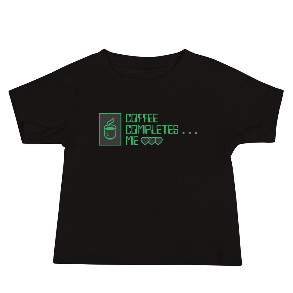 Coffee Completes Me - Neon Heart Baby Staple Tee